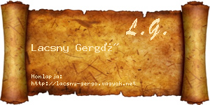 Lacsny Gergő névjegykártya
