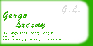gergo lacsny business card